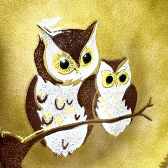 Handcrafted Enamel on Copper Owl Plate 7" Bovano Cheshire Conn USA Vintage MCM - Picture 3 of 11